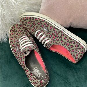 Vans Leopard Print Sneakers - Pink and Tan